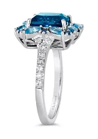  Ring featuring 2.2 ct. t.w. Deep Sea Blue Topaz™, 1/2 ct. t.w. Blue Topaz, 1/8 ct. t.w. Blueberry Sapphire™, 1/5 ct. t.w. Nude Diamonds™ set in 14K Vanilla Gold®