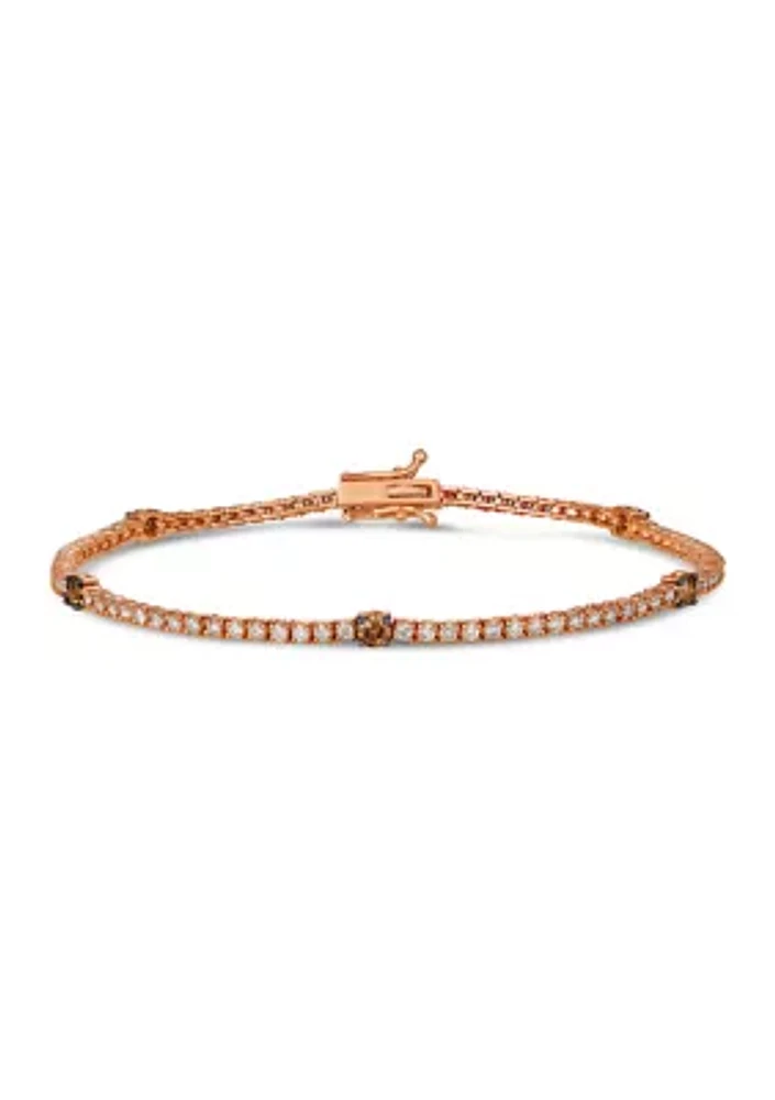  Bracelet featuring 1/2 ct. t.w. Chocolate Diamonds®, 7/8 ct. t.w. Nude Diamonds™  in 14K Strawberry Gold®