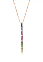 Multi Stone Pendant Necklace in 14K Strawberry Gold®