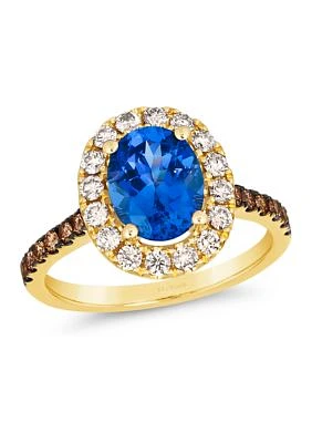 Ring featuring 1.75 ct. t.w. Blueberry Tanzanite®, 1/2 ct. t.w. Nude Diamonds™, 1/4 ct. t.w. Chocolate Diamonds® in 14K Honey Gold™