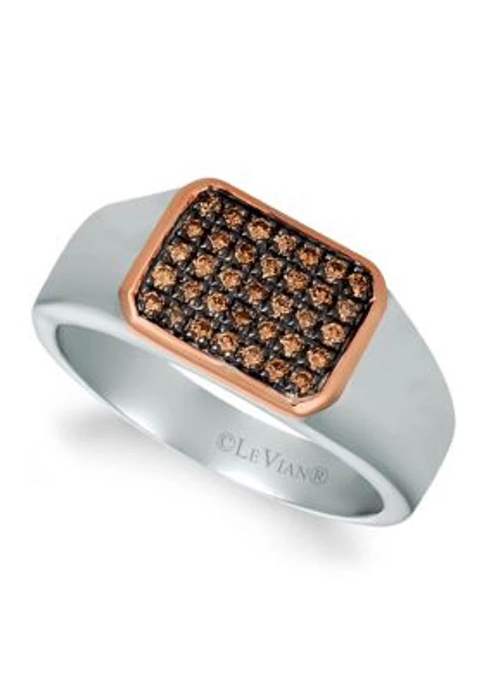 Chocolatier® Ring featuring 3/8 ct. t.w. Chocolate Diamonds® Ring in Sterling Silver and 14K Strawberry Gold®