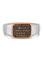 Chocolatier® Ring featuring 3/8 ct. t.w. Chocolate Diamonds® Ring in Sterling Silver and 14K Strawberry Gold®