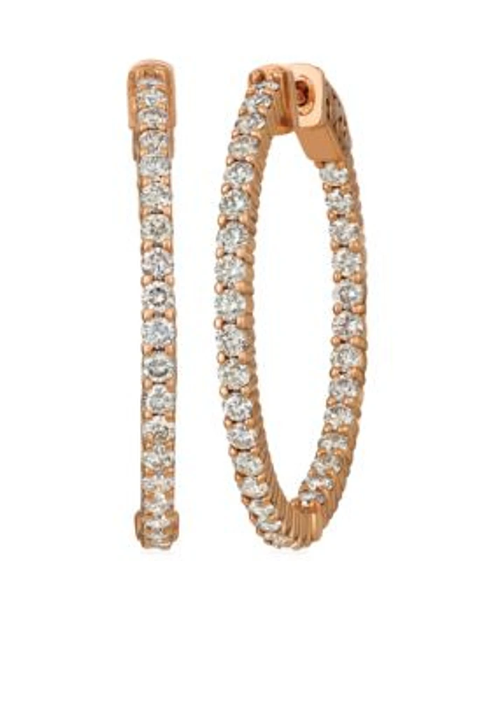 Nude Palette® 2 ct. t.w. Nude Diamond® Hoop Earrings in 14k Strawberry Gold®