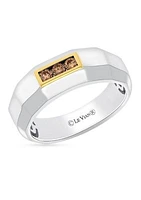 Men's 1/5 ct. Chocolate Diamonds® Ring in Sterling Silver and 14K Gold™