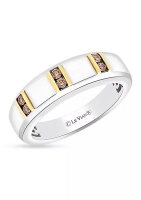 Men's 1/5 ct. t.w. Chocolate Diamonds® Ring in Sterling Silver and 14K Gold™