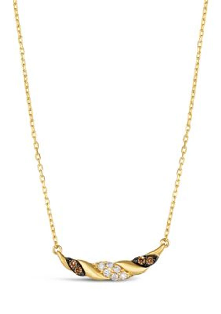  Necklace featuring 1/15 ct. t.w. Chocolate Diamonds®, 1/10 ct. t.w. Nude Diamonds™ in 14K Honey Gold™