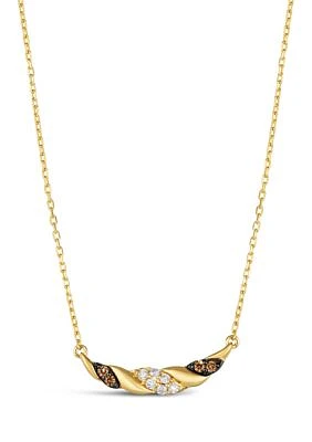  Necklace featuring 1/15 ct. t.w. Chocolate Diamonds®, 1/10 ct. t.w. Nude Diamonds™ in 14K Honey Gold™