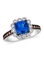  Ring featuring 1.33 ct. t.w.  Blueberry Tanzanite®, 1/4 ct. t.w. Chocolate Diamonds®, 1/4 ct. t.w. Nude Diamonds™ in 14K Vanilla Gold®