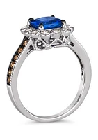  Ring featuring 1.33 ct. t.w.  Blueberry Tanzanite®, 1/4 ct. t.w. Chocolate Diamonds®, 1/4 ct. t.w. Nude Diamonds™ in 14K Vanilla Gold®