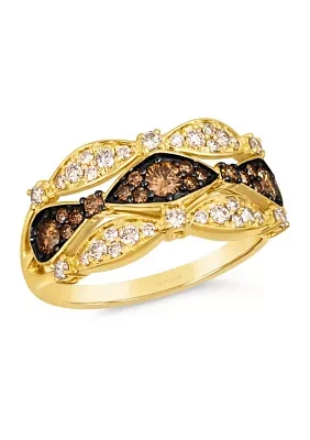 1/3 ct. t.w. Chocolate Diamonds®, 1/3 ct. t.w. Nude Diamonds™ Ring in 14K Honey Gold™