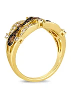 1/3 ct. t.w. Chocolate Diamonds®, 1/3 ct. t.w. Nude Diamonds™ Ring in 14K Honey Gold™