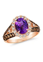  Ring featuring 1.75 ct. t.w. Grape Amethyst™, 3/8 ct. t.w. Nude Diamonds™, 5/8 ct. t.w. Chocolate Diamonds®  in 14K Strawberry Gold®