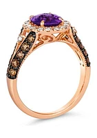  Ring featuring 1.75 ct. t.w. Grape Amethyst™, 3/8 ct. t.w. Nude Diamonds™, 5/8 ct. t.w. Chocolate Diamonds®  in 14K Strawberry Gold®