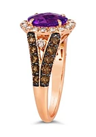  Ring featuring 1.75 ct. t.w. Grape Amethyst™, 3/8 ct. t.w. Nude Diamonds™, 5/8 ct. t.w. Chocolate Diamonds®  in 14K Strawberry Gold®