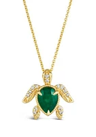 3/4 ct. t.w. Costa Smeralda Emeralds™, 1/10 ct. t.w. Nude Diamonds™ Pendant Necklace in 14K Honey Gold™