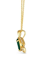 3/4 ct. t.w. Costa Smeralda Emeralds™, 1/10 ct. t.w. Nude Diamonds™ Pendant Necklace in 14K Honey Gold™