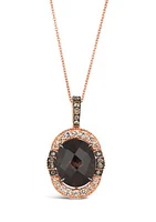 4.75 ct. t.w. Chocolate Quartz®, 1/6 ct. t.w. Chocolate Diamonds®, 1/4 ct. t.w. Nude Diamonds™ Round Pendant Necklace in 14K Strawberry Gold®