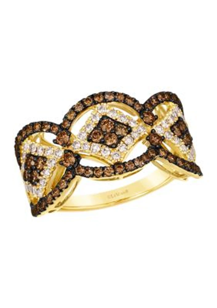 Ring featuring 5/8 ct. t.w. Chocolate Diamonds®, 3/8 ct. t.w. Nude Diamonds™ in 14K Honey Gold™