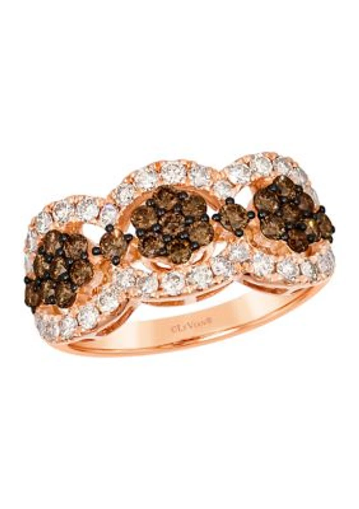 5/8 ct. t.w. Chocolate Diamonds®, 3/4 ct. t.w. Nude Diamonds™ Ring in 14K Strawberry Gold®