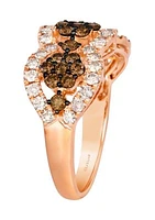 5/8 ct. t.w. Chocolate Diamonds®, 3/4 ct. t.w. Nude Diamonds™ Ring in 14K Strawberry Gold®