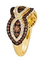 1 ct. t.w. Chocolate Diamonds®, 1/2 ct. t.w. Nude Diamonds™ Ring in 14K Honey Gold™