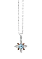 3/8 ct. t.w. Sea Blue Aquamarine®, 1/8 ct. t.w. Chocolate Diamonds®, 1/10 ct. t.w. Nude Diamonds™ in 14K Vanilla Gold®