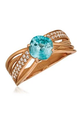 1/4 ct. t.w. Vanilla Diamond® and 1.95 ct. t.w. Zircon Ring in 14K Strawberry Gold®