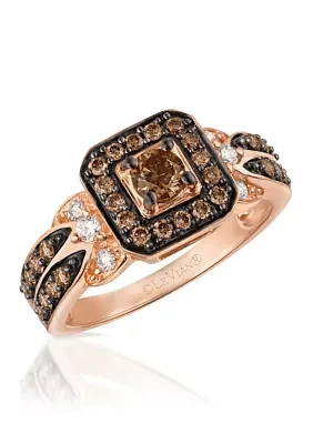 Chocolatier® Ring featuring 5/8 ct. t.w. Chocolate Diamonds®, 1/8 ct. t.w. Vanilla Diamonds® set in 14K Strawberry Gold®