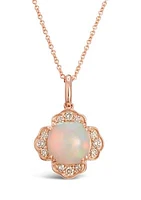 Creme Brulee® Pendant Necklace featuring 1.25 ct. t.w. Neopolitan Opal™ and 1/5 ct. t.w. Nude Diamonds™ in 14K Strawberry Gold®