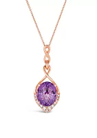 4.25 ct. t.w. Grape Amethyst™ and 1/5 ct. t.w. Nude Diamond™ Pendant Necklace in 14K Strawberry Gold®