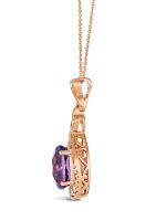 4.25 ct. t.w. Grape Amethyst™ and 1/5 ct. t.w. Nude Diamond™ Pendant Necklace in 14K Strawberry Gold®