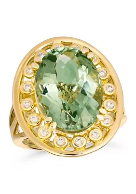 Ring featuring 8 ct. t.w. Mint Julep Quartz™, 1/5 ct. t.w. Nude Diamonds™ set in 14K Honey Gold™