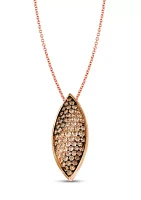 1.5 ct. t.w. Chocolate Ombré Diamonds® and 1/4 ct. t.w. Vanilla Diamonds® Pendant Necklace in 14K Strawberry Gold®