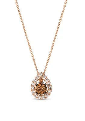 1/2 ct. t.w. Chocolate Diamonds®, 1/4 ct. t.w. Nude Diamonds™ Pendant Necklace in 14K Strawberry Gold®