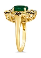 1.33 ct. t.w. Costa Smeralda Emeralds™, 1/10 ct. t.w. Nude Diamonds™, 1/8 ct. t.w. Chocolate Diamonds® Ring in 14K Honey Gold™