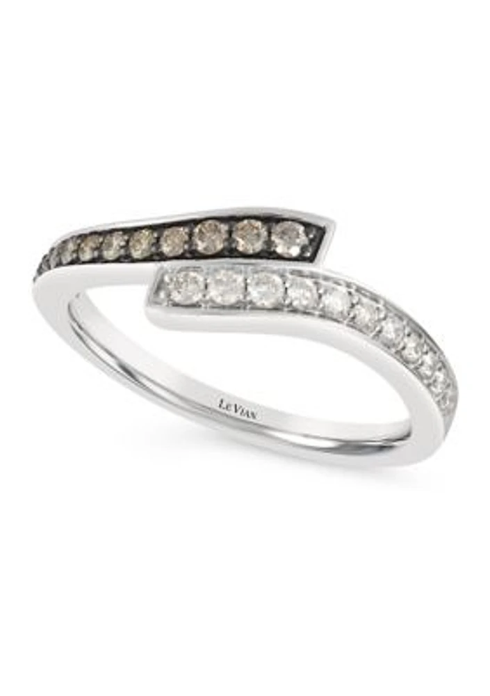 Chocolatier® Ring featuring 1/6 ct. t.w. Chocolate Diamonds® and 1/6 ct. t.w. Vanilla Diamonds® in 14K Vanilla Gold®