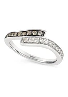 Chocolatier® Ring featuring 1/6 ct. t.w. Chocolate Diamonds® and 1/6 ct. t.w. Vanilla Diamonds® in 14K Vanilla Gold®