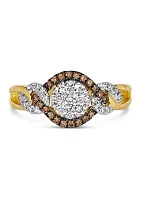 3/8 ct. t.w. Nude Diamonds™, 1/6 Chocolate Diamonds® Ring 14K Vanilla Gold® & Honey Gold™