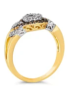 3/8 ct. t.w. Nude Diamonds™, 1/6 Chocolate Diamonds® Ring 14K Vanilla Gold® & Honey Gold™