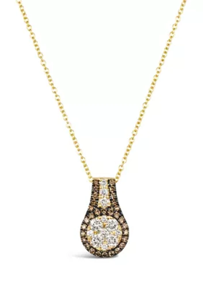  Pendant featuring 3/8 ct. t.w. Nude Diamonds™, 1/5 ct. t.w. Chocolate Diamonds® set in 14K Honey Gold™