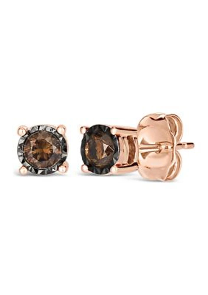 1/4 ct. t.w. Chocolate Diamond® Earrings in 14K Strawberry Gold®