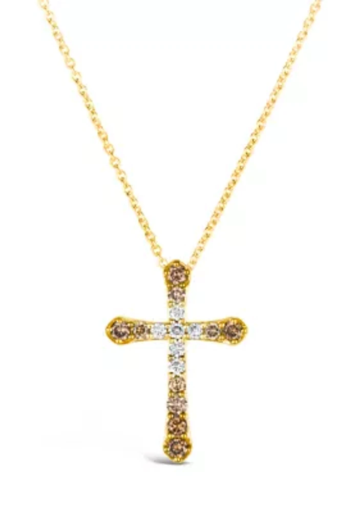 1/3 ct. t.w. Diamond Cross Pendant in 14K Yellow Gold 