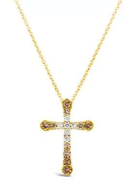 1/3 ct. t.w. Diamond Cross Pendant in 14K Yellow Gold 