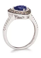 1 ct. t.w. Blueberry Tanzanite®, 3/8 ct. t.w. Nude Diamonds™, 3/8 ct. t.w. Chocolate Diamonds® Ring in 14K Vanilla Gold®