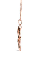 1/3 ct. t.w. Chocolate Diamonds®, 1/5 ct. t.w. Vanilla Diamonds® Pendant Necklace in 14K Strawberry Gold®