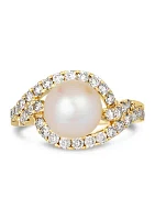 7/8 ct. t.w. Nude Diamonds™, Vanilla Pearls™ Ring set in 14K Honey Gold™