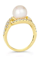 7/8 ct. t.w. Nude Diamonds™, Vanilla Pearls™ Ring set in 14K Honey Gold™