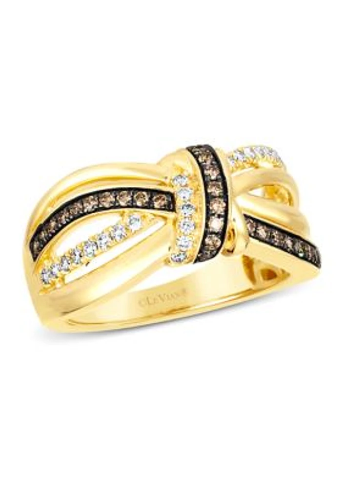  3/8 ct. t.w. Diamond  Faux Stack Ring in 14K Yellow Gold 