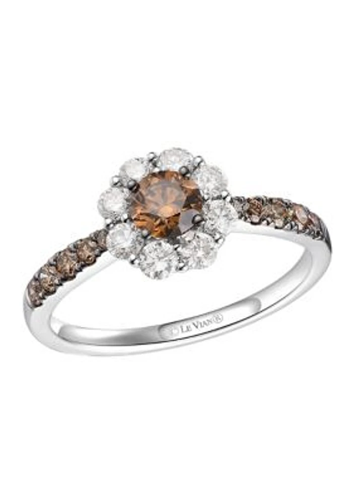 5/8 ct. t.w. Chocolate Diamond® and 3/8 ct. t.w. Nude Diamond™ Ring in 14K Vanilla Gold®