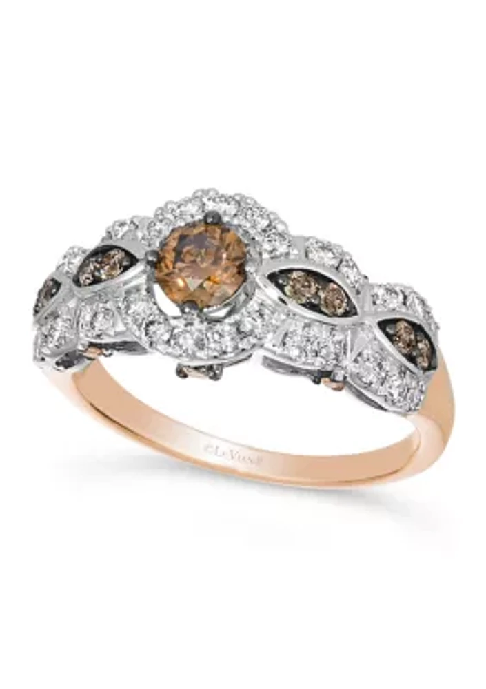 1/2 ct. t.w. Chocolate Diamonds®, 1/2 ct. t.w. Nude Diamonds™ Ring in 14K Two Tone Gold